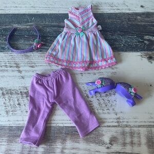 American Girl Welliewishers Doll RIBBONS & STRIPES Outfit - Complete w Headband
